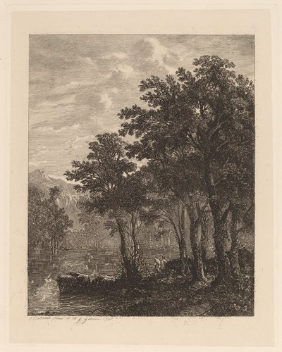 Fák a folyó mellett alkotó: Alexandre Calame