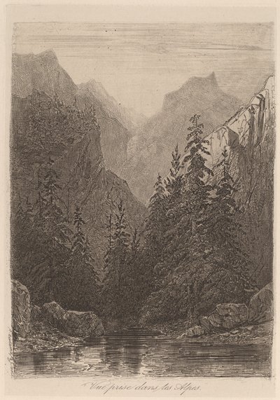 Az Alpokban készült kilátás alkotó: Alexandre Calame