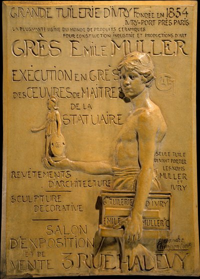 Reklám a Muller Stoneware Manufaktúra számára alkotó: Alexandre Charpentier