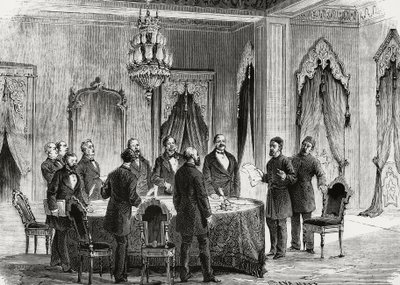 Konstantinápolyi Konferencia, 1876. december, metszet, Törökország alkotó: Nicolas Toussaint Charlet