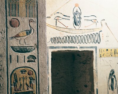 Egyiptom, Ókori Théba, Luxor, Királyok Völgye, Ramszesz IX. sírja, az átjáró részlete alkotó: Nicolas Toussaint Charlet