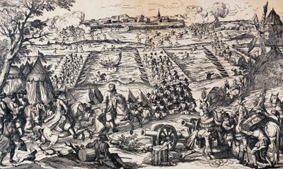 XV. Lajos hadserege átkel a Rajnán és megtámadja a védelmi vonalat Ettlingennél, május 1-4. alkotó: Nicolas Toussaint Charlet