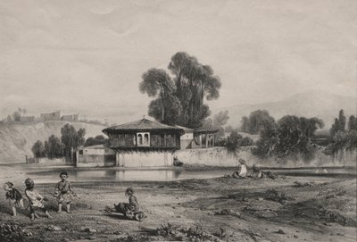 Pavilon a folyó szélén. alkotó: Alexandre Gabriel Decamps
