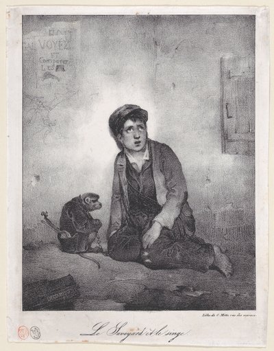 A savoyai fiú és a majom, 1823. alkotó: Alexandre Gabriel Decamps