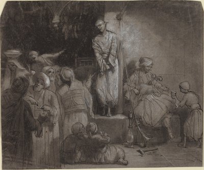 A rabszolgapiac [recto] alkotó: Alexandre Gabriel Decamps