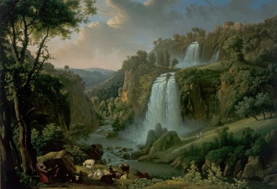 A kaszkád Tivoliban Szibila Templomával alkotó: Alexandre Hyacinthe Dunouy