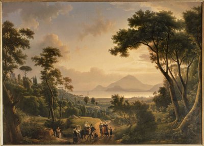 Kilátás a Posillipo Nápolyi Királyság partjára. alkotó: Alexandre Hyacinthe Dunouy