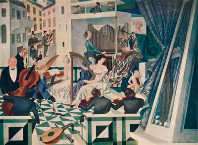 Falfestmény részlete egy magánház hangversenytermében, c1927 alkotó: Alexandre Jacovleff