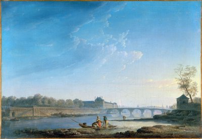 The Quay of the Tuileries and the Pont Royal, c.1780 (oil on canvas) alkotó: Alexandre Jean Noel