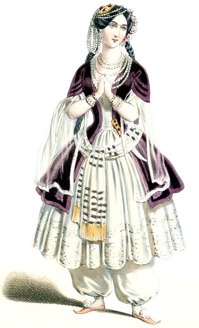 Auber - Haydée - M.lle Lavoye a Haydée-ben, 3. felvonás - Alexandre Lacauchie litográfiája, 1847. alkotó: Alexandre Lacauchie