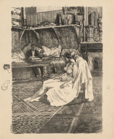 A Model Session A Model Session, c. 1895. alkotó: Alexandre Lunois