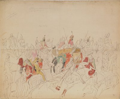 A pandzsábi Sher Singh maharadzsa és udvara, 1846 alkotó: Alexei Dmitriyevich Saltykov