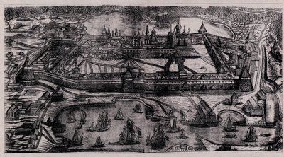 A Szolovetszkij színeváltozási kolostor a Szolovetszkij-szigeteken, 1744 alkotó: Alexei Fyodorovich Zubov