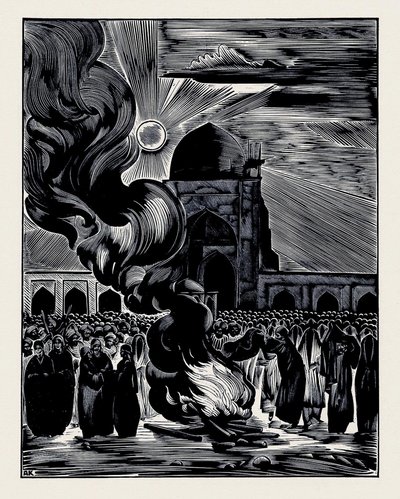 A muszlim nők felszabadítása. Burning the Veil, 1928 alkotó: Alexei Ilyich Kravchenko