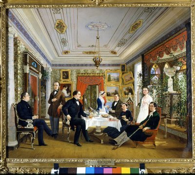 A tealap. Voloskov Alekszej Jakovlevics festménye (1822-1882) alkotó: Alexei Yakovlevich Voloskov