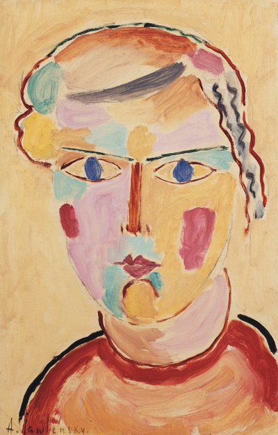 Lány, ragyogó megjelenésű; Egy lány feje, fényes jelenés, 1916 alkotó: Alexej von Jawlensky