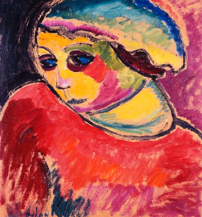 Zöld motorháztető; Grune Haube, 1911 alkotó: Alexej von Jawlensky