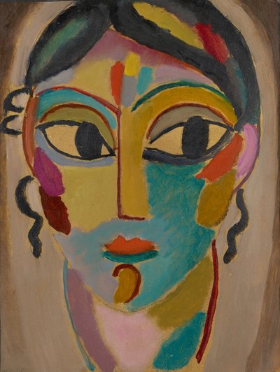 Misztikus fej: Egy lány feje, 1918 (olaj, karton) alkotó: Alexej von Jawlensky