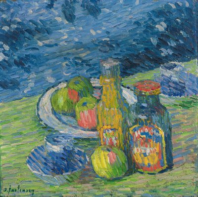 Csendélet palackokkal és gyümölccsel alkotó: Alexej von Jawlensky
