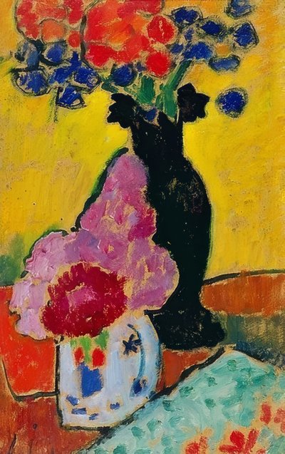 Csendélet fekete vázával. 1910 alkotó: Alexej von Jawlensky
