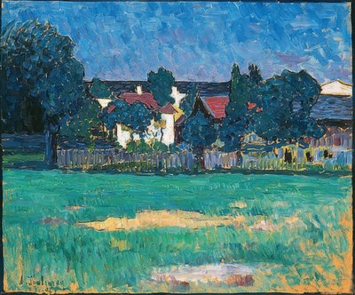 Wasserburger táj házakkal és réttel. 1907 alkotó: Alexej von Jawlensky