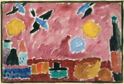 Piros fecskemintás tapétával, 1915 alkotó: Alexej von Jawlensky
