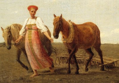 Oroszul: "A felszántott mezőn. Tavasz" A felszántott mezőn. Spring alkotó: Alexey Venetsianov
