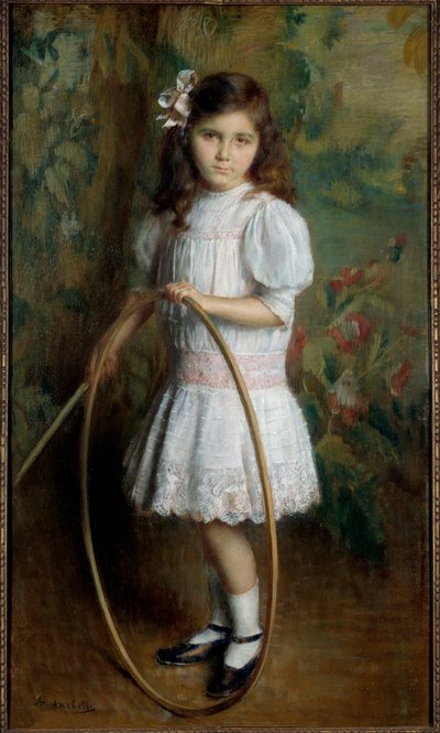 A művész lánya a karikában Alexis Axilette (1860-1931) festménye, 1909 Angers, musee des Beaux Arts – A művész lánya karikával. Alexis Axilette (1860-1931) festménye alkotó: Alexis Axilette