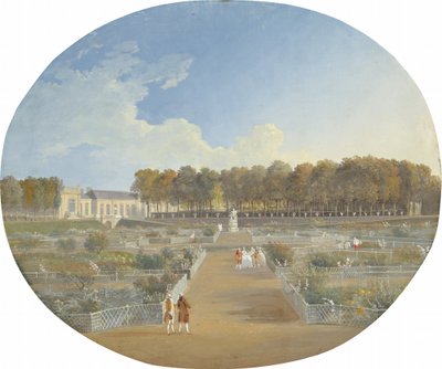 A Hôtel de Valentinois veteményeskertje Passyban (guache grafiton a vászonon) alkotó: Alexis Nicolas Perignon