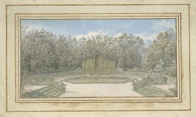 Kilátás egy rácsos pavilonra a parkban alkotó: Alexis Nicolas Pérignon (le vieux)