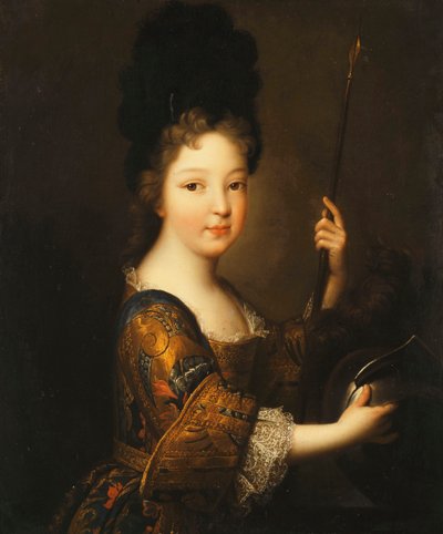 Egy lány portréja, félalakos, mint Minerva, alkotó: Alexis Simon Belle