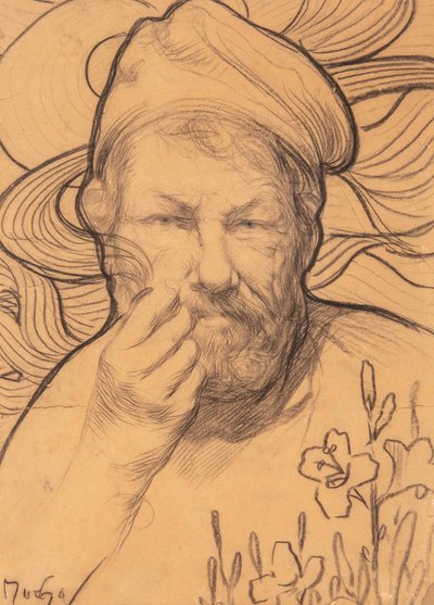 Önarckép, 1900-1910-es évek. alkotó: Alfons Marie Mucha