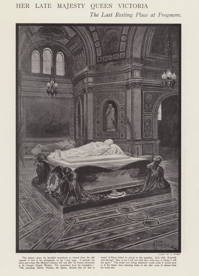 Viktória királynő utolsó nyughelye Frogmore-ban (litho) alkotó: Alfred (after) Pearse