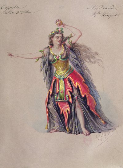 Leo Delibes (1836-91) jelmeztervei a viszályhoz a Coppelia balettben alkotó: Alfred Albert