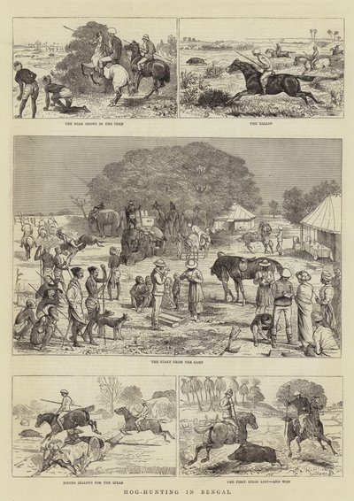 Disznóvadászat Bengáliában alkotó: Alfred Chantrey Corbould