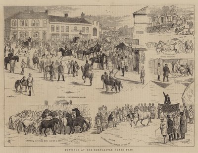 Jottings a Horncastle-i lovas vásáron alkotó: Alfred Chantrey Corbould
