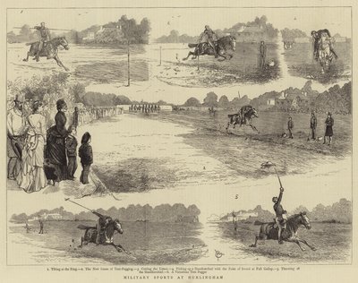 Katonai sportok Hurlinghamben (metszet) alkotó: Alfred Chantrey Corbould