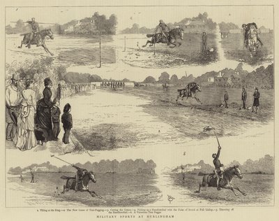 Katonai sportok Hurlinghamben alkotó: Alfred Chantrey Corbould