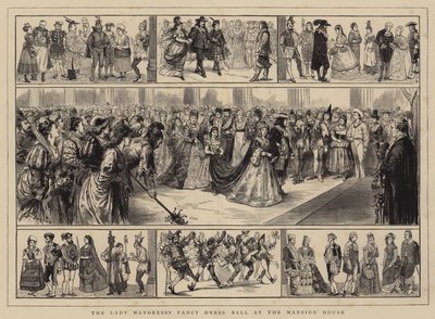 A Lady Mayoress díszes ruhabál a kastélyban alkotó: Alfred Chantrey Corbould