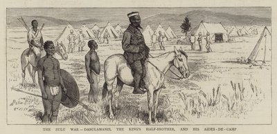 A zulu háború, Dabulamanzi, a király féltestvére és a segédei alkotó: Alfred Chantrey Corbould