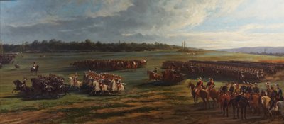 A Longchamp-gárda lovashadosztályának áttekintése III. Napóleon és I. Francois Joseph osztrák által, 1867. október 25. alkotó: Alfred Charles Ferdinand Decaen