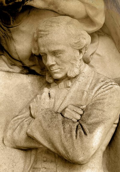 Cesar Franck (1822-1890) zeneszerzőt ábrázoló szobor részlete, Square S. Rousseau, Párizs alkotó: Alfred Charles Lenoir