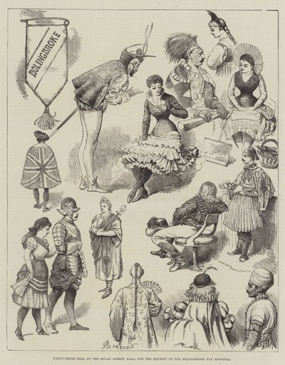 Fancy-Dress bál a Royal Albert Hallban a Bolingbroke Pay Kórház javára alkotó: Alfred Courbould