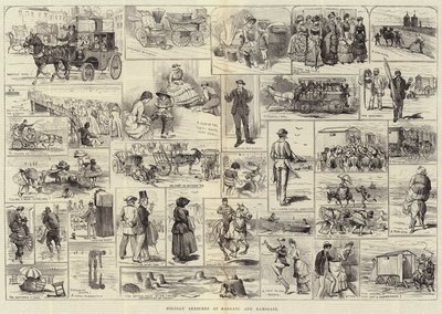 Ünnepi vázlatok Margate-nél és Ramsgate-nél alkotó: Alfred Courbould