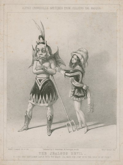 Alfred Crowquill vázlatok Jullien bal maszkjából: A féltékeny ördög alkotó: Alfred Crowquill