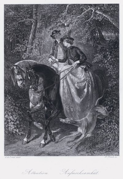 Figyelem (metszet) alkotó: Alfred Dedreux