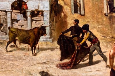 Kampf der Novillos (Detail) von Alfred Dehodencq