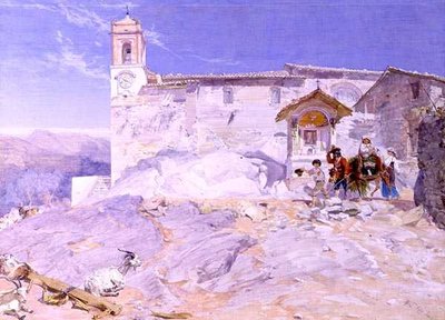 Sta Rocco, Olevano (akvarell, papír) alkotó: Alfred Downing Fripp