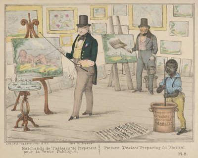 Vive la France, Képkereskedők készülnek a nyilvános eladásra Picture Dea..., 1840. alkotó: Alfred E. Baker