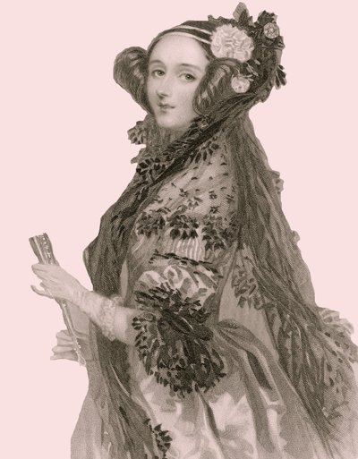 Augusta Ada King (1815 - 1852), Lovelace grófnő portréja (metszet). alkotó: Alfred Edward Chalon